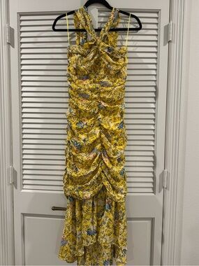 Banjul Yellow Floral High-Low Dress